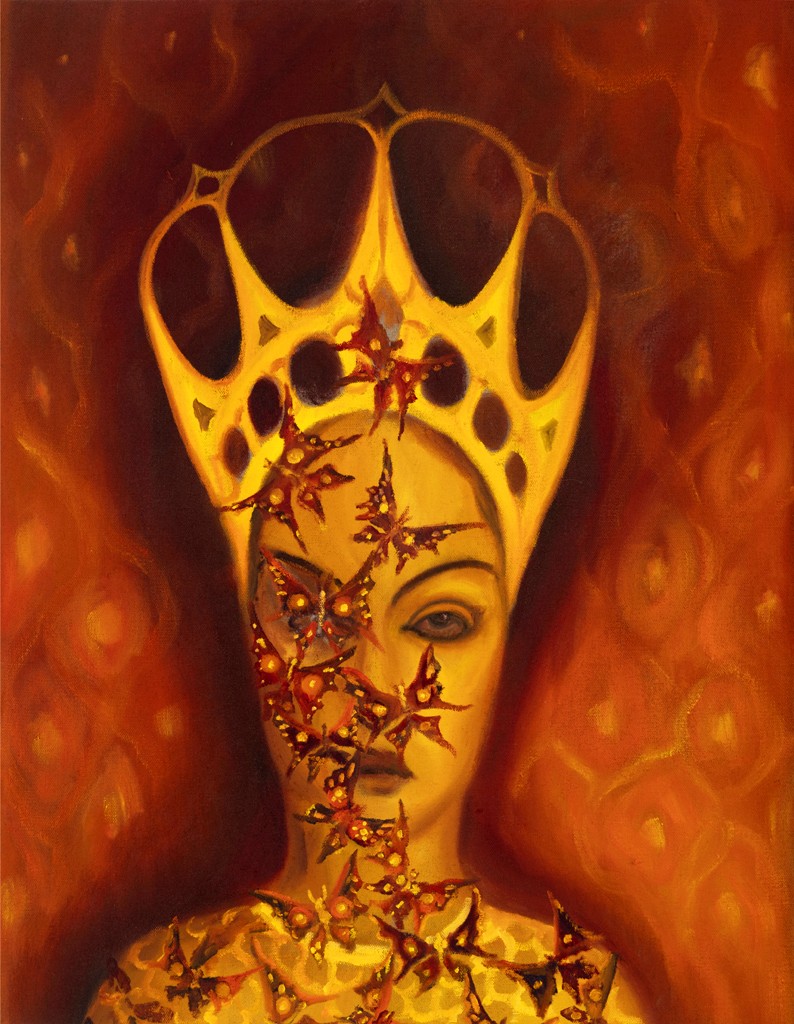 Noční motýli, 2023, 90 x 70 cm, olej na plátně
