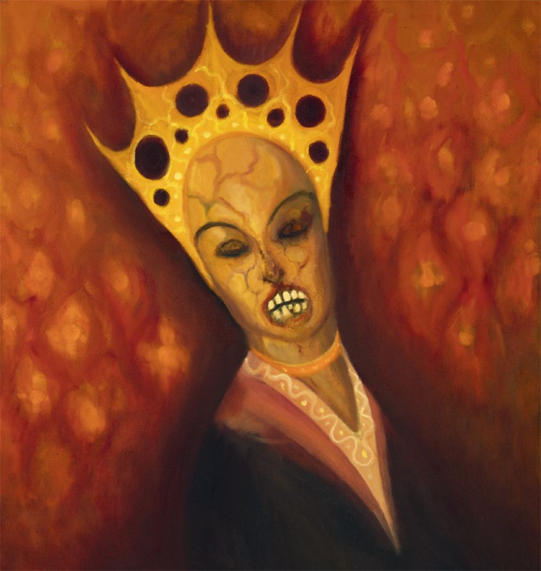 Bílé zuby, 2024, 100 x 105 cm, olej na plátně