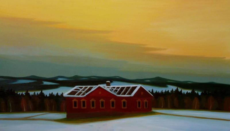 Rodný dům, 2008, 88 × 155 cm, olej na plátně