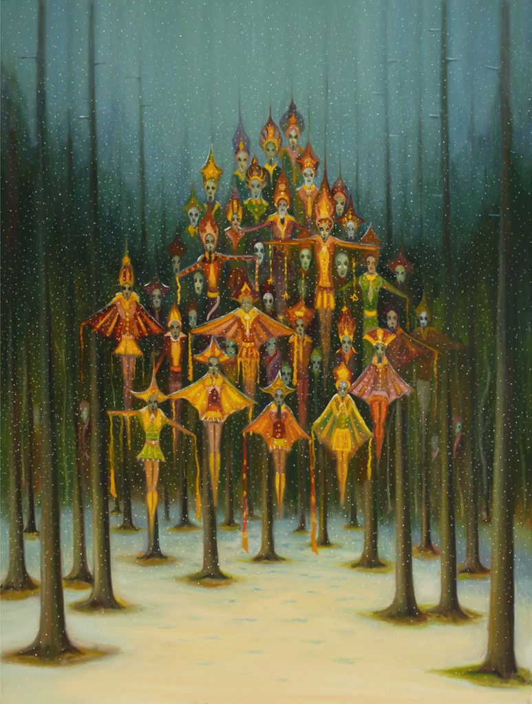 Loutky, 2023, 200 x 150 cm, olej na plátně