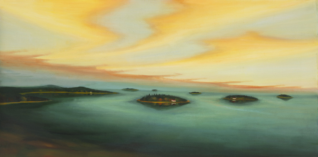 Ostrovy, 2016, 100 x 200 cm, olej na plátně