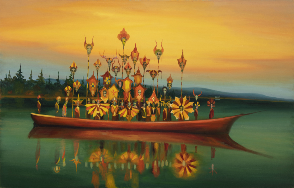 Loď bláznů, 2023, 115 x 180 cm, olej na plátně