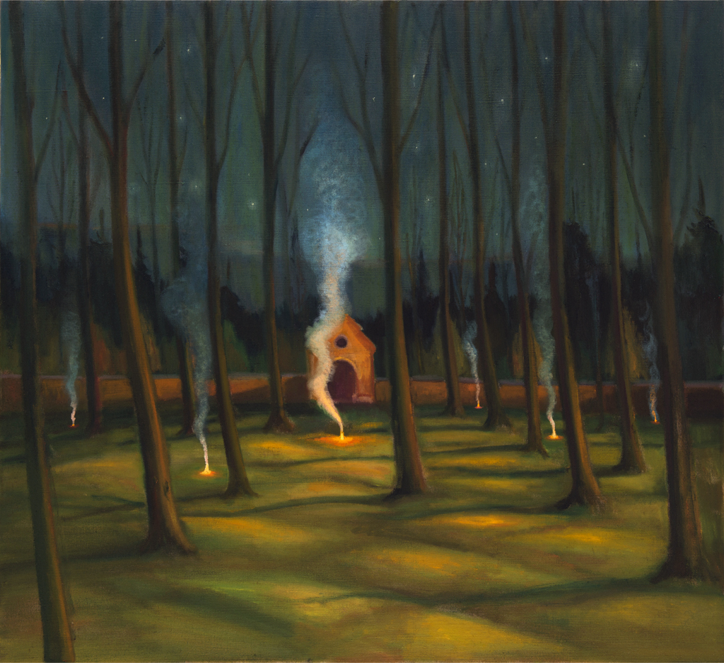 Hřbitov bláznů, 2017, 115 x 125 cm, olej na plátně