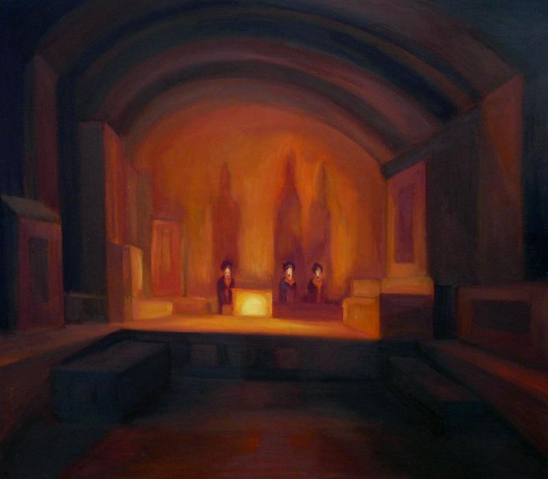 Alšova Jihočeské galerie, Klášter, 2010, 130 × 148 cm, olej na plátně