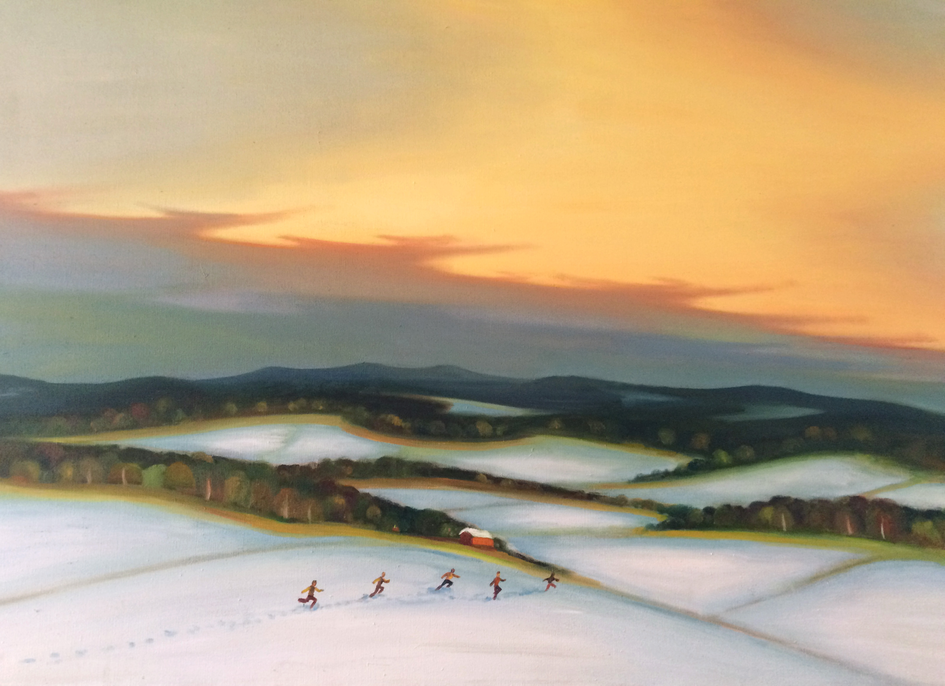 Běžci, 2016, 2016, 100 x 140 cm, olej na plátně