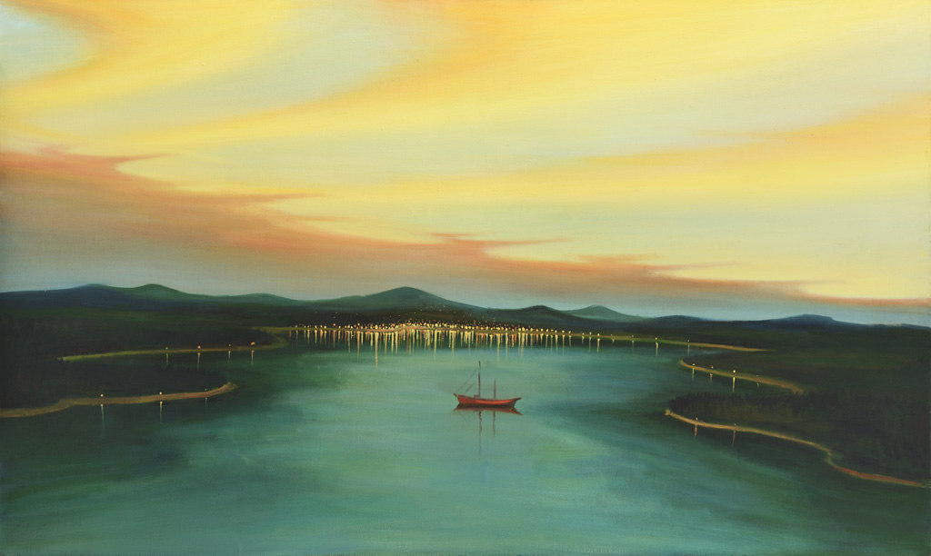 Přístav, 2016, 120 x 200 cm, olej na plátně