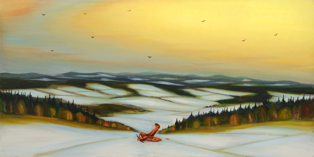 Letadlo, 2016, 100 x 200 cm, olej na plátně