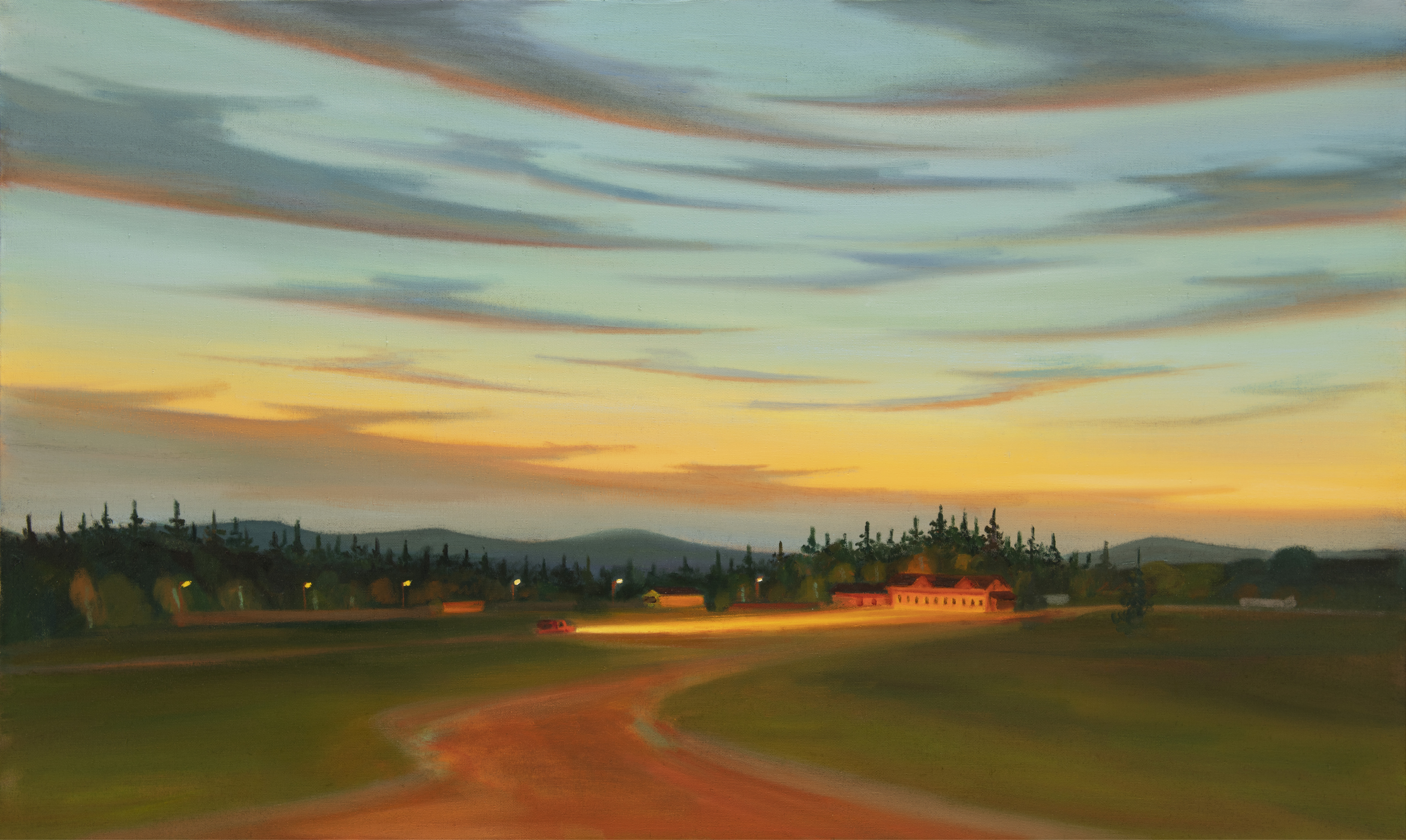 Tichá cesta do tmy, 2019, 90 x 150 cm, olej na plátně