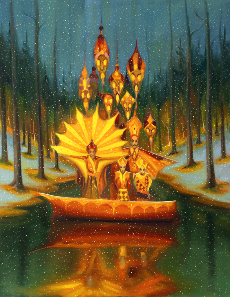 Loď bláznů, 2026, 160 x 125 cm, olej na plátně