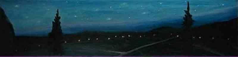 Hvězdná noc, 1998, 170 × 60 cm, olej na plátně