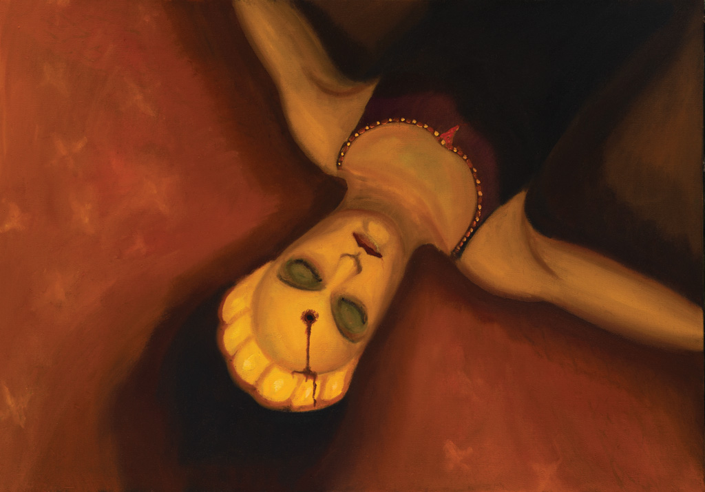 Mrtvá dáma, 2016, 70 x 100 cm, olej na plátně