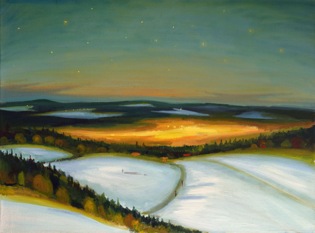 Hvězdná noc, 2013, 70 x 95 cm, olej na plátně