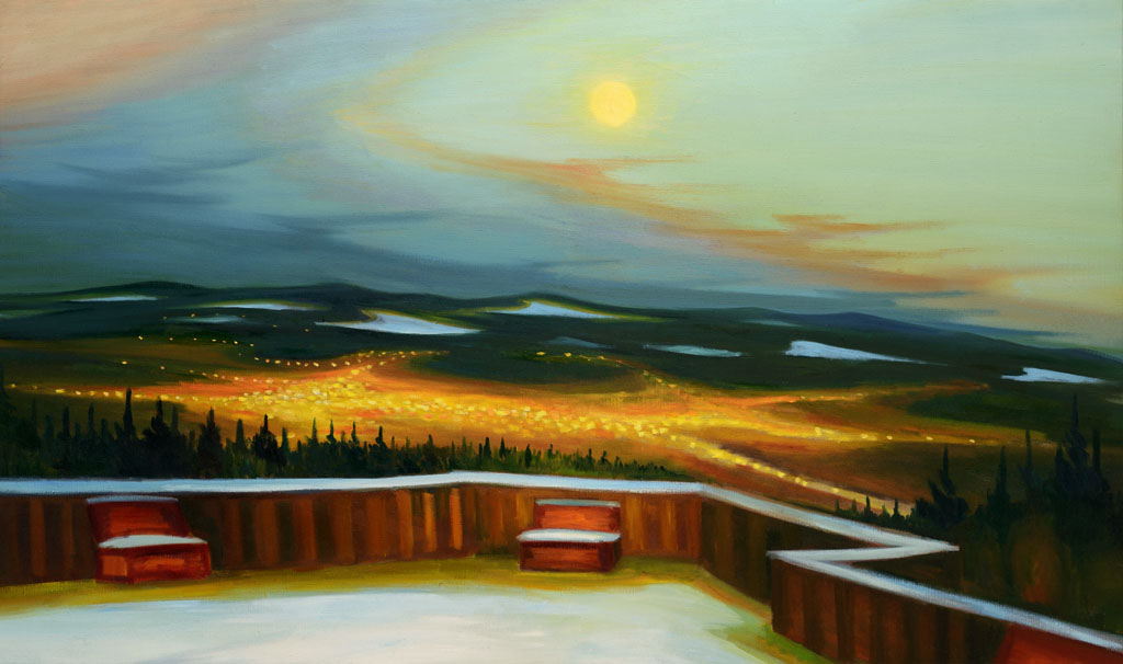 Záře města, 2013, 100 x 170 cm,  olej na plátně
