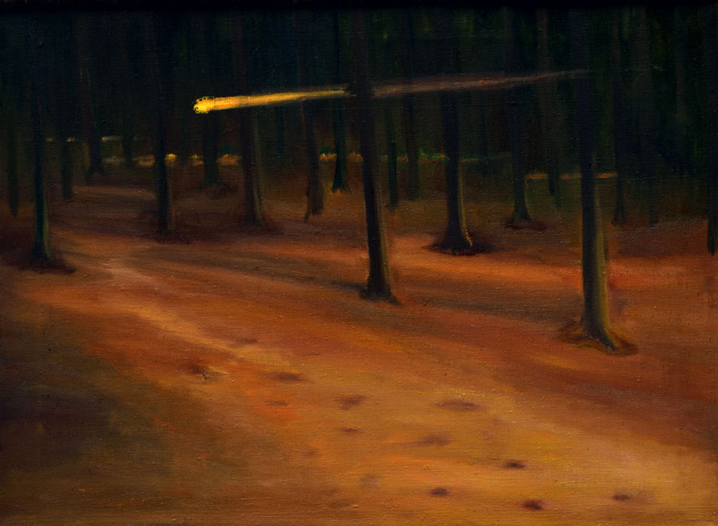 Kulový blesk, 2013, 55 x 75 cm, olej na plátně