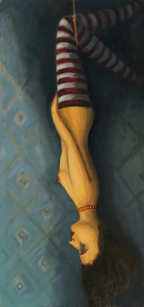 Závrať, 2017, 150 x 70 cm, olej na plátně