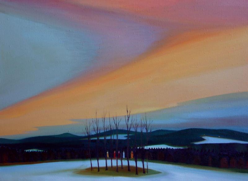 Děti u lesa, 2007, 83 × 115 cm, olej na plátně