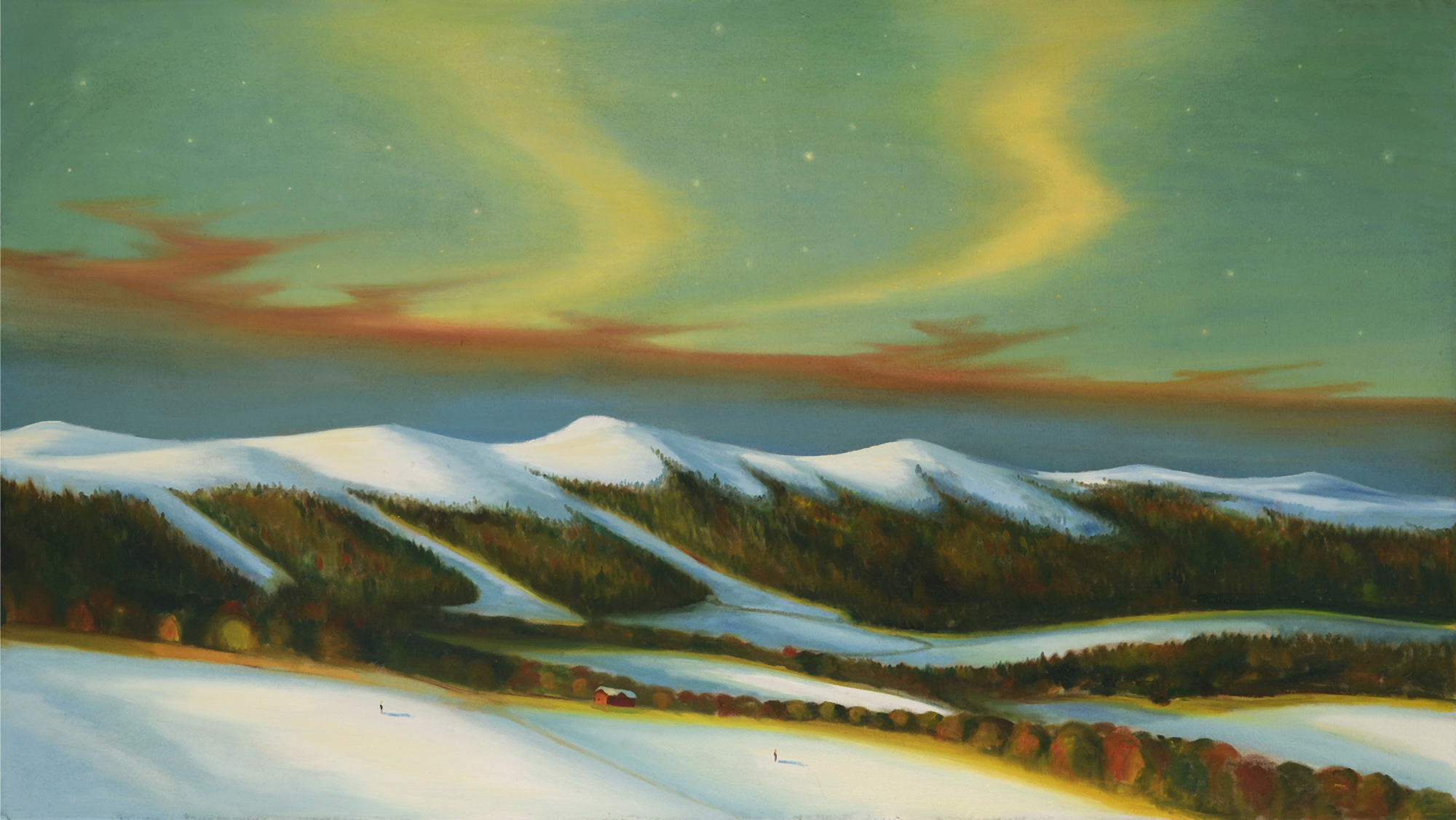 Polární záře, 2016, 110 x 200 cm, olej na plátně