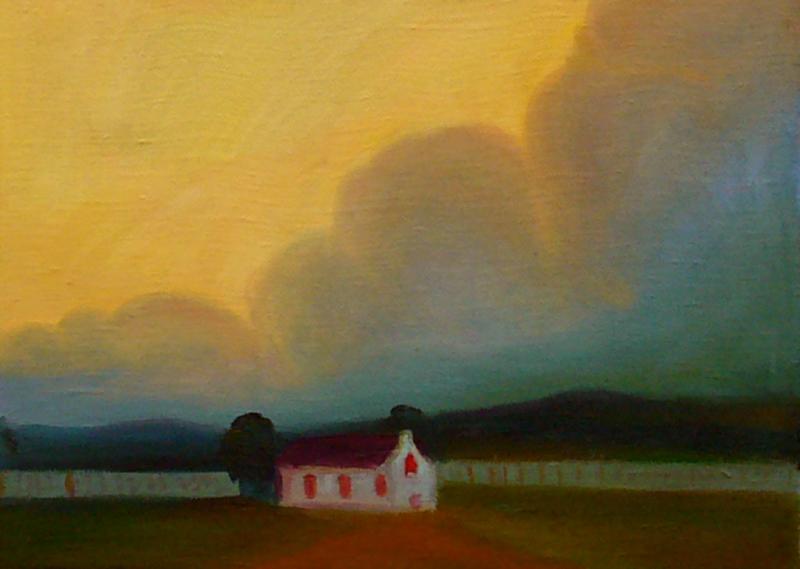 Credit mutuel de Bretagne, Bretaňský domek, 2008, 30 × 41 cm, olej na plátně
