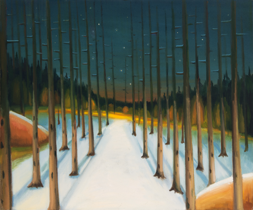 Hvězdná noc, 2017, 100 x 125 cm, olej na plátně