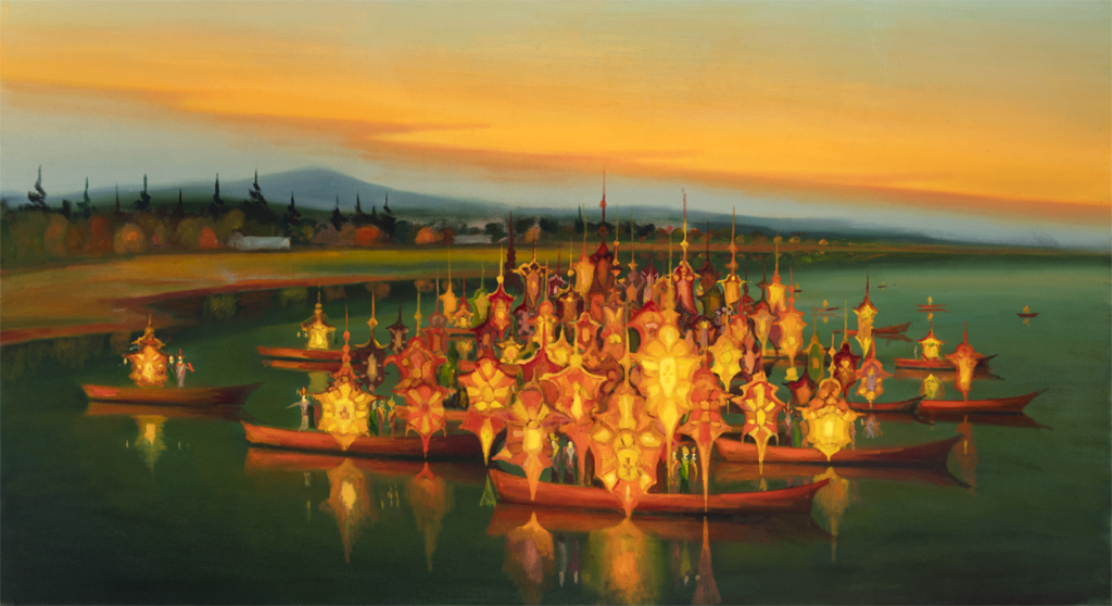 Vlajkosláva, 2025, 115 x 210 cm, olej na plátně