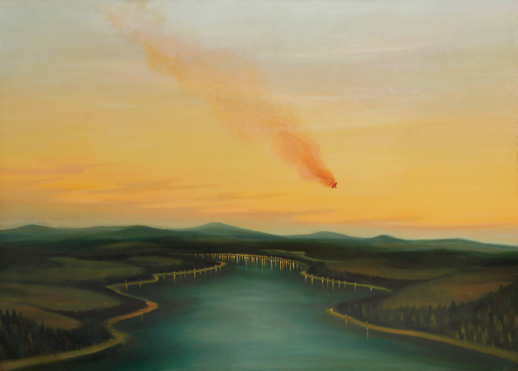 Letadlo, 2016, 140 x 200 cm, olej na plátně
