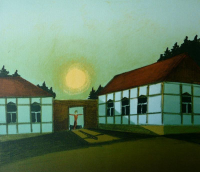 In the full-moon, 2009, 26 × 30 cm, litography