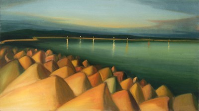 The Boulders, 2023, 55 x 100 cm, oil on canvas