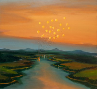 Létající, 2026, 115 x 125 cm, olej na plátně