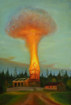Věž, 2013, 160 x 115 cm, olej na plátně