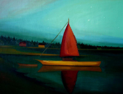 Žlutý člun, 2006, 114 × 91 cm, olej na plátně