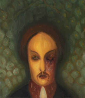 Zbitý homosexuál, 2021, 80 x 70 cm, olej na plátně