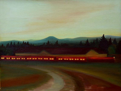 The train, 2008, 50 × 66 cm, oil on canvas