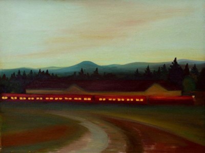 The train, 2008, 50 × 66 cm, oil on canvas