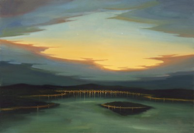 Záření města, 2019, 143 x 210 cm, olej na plátně