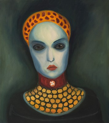 Bílý make-up, 2017, 80 x 70 cm, olej na plátně