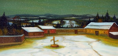 Žlutá studna, 2013, 65 x 135 cm, olej na plátně