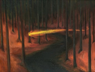 Kulový blesk, 2013, 70 x 90 cm, olej na plátně