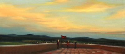 Na Jehle, 2011, 35 x 80 cm, olej na plátně