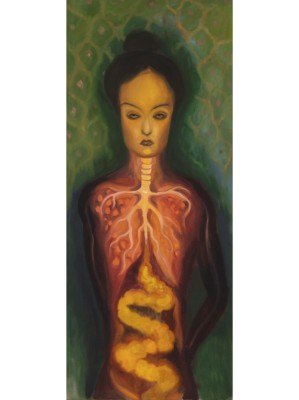 A mask,  2023, 170x 70 cm, oil on canvas