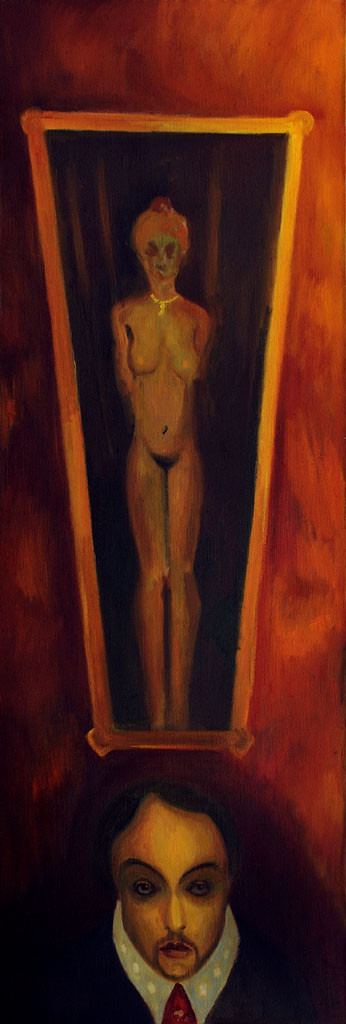 Malíř, 2012, 160 x 55 cm, olej na plátně