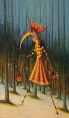 Kráčející, 2025, 170 x 100 cm, olej na plátně