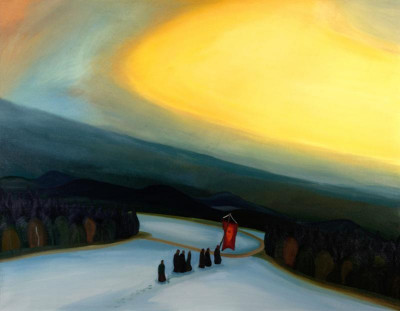 The funeral, 2005, 120 × 154 cm, oil on canvas