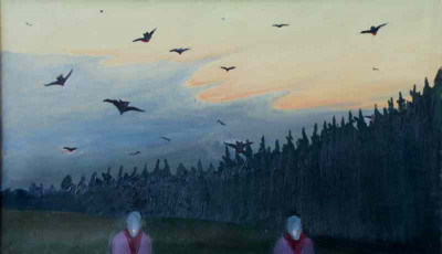 Birds, 1999, 100 × 62 cm, oil on canvas