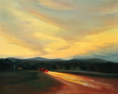 Večerní jízda, 2011, 40 x 53 cm, olej na plátně