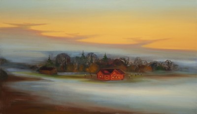 Mlha, 2025, 100 x170 cm, olej na plátně