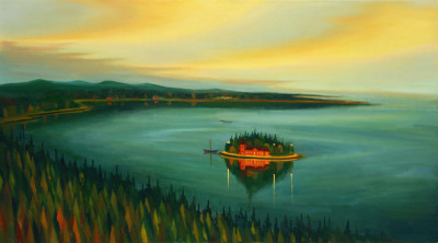 Ostrov, 2014, 110 x 200 cm, olej na plátně