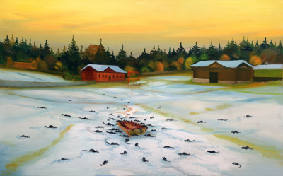 Krysy, 2013, 75 x 120 cm, olej na plátně
