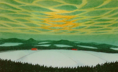 The night, 2009, 26 × 42 cm, litography