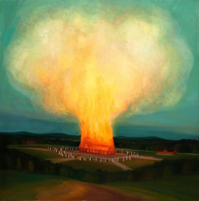The smoke, 2009, 128 × 128 cm, oil on canvas
