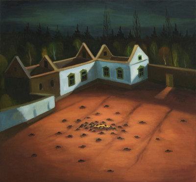 Krysy, 2017, 130 x 145 cm, olej na plátně